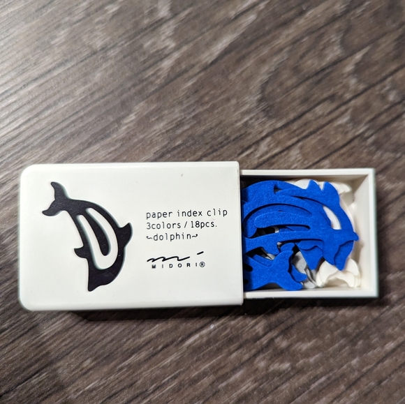 2/$5 Midori Index Clip, Dolphin, 3 Color Assorted - Picture 2 of 3